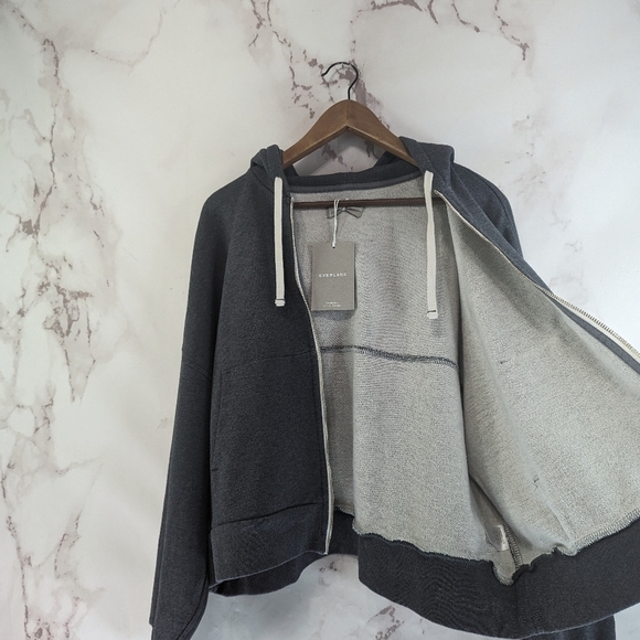 Everlane Sweatshirt Womens XL Dark Gray The Track Hoodie Fill Zip Jacket… - Picture 10 of 15